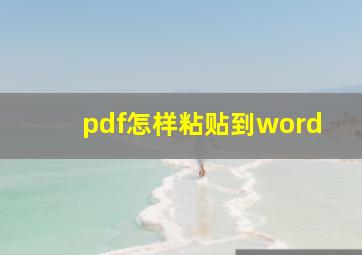 pdf怎样粘贴到word