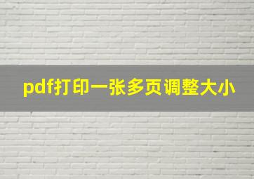 pdf打印一张多页调整大小