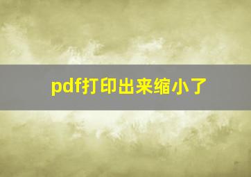 pdf打印出来缩小了