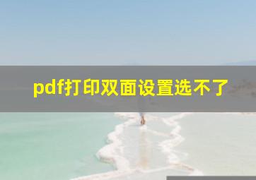 pdf打印双面设置选不了