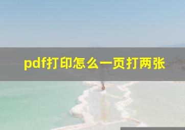 pdf打印怎么一页打两张