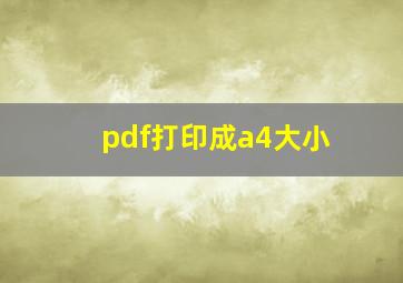 pdf打印成a4大小