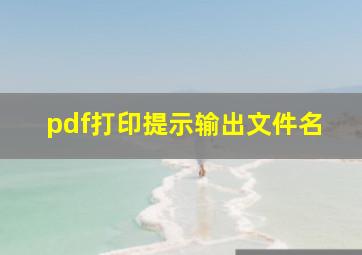 pdf打印提示输出文件名