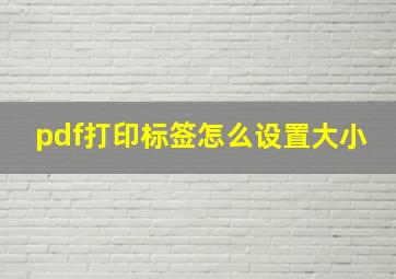 pdf打印标签怎么设置大小