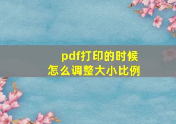 pdf打印的时候怎么调整大小比例