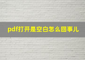 pdf打开是空白怎么回事儿