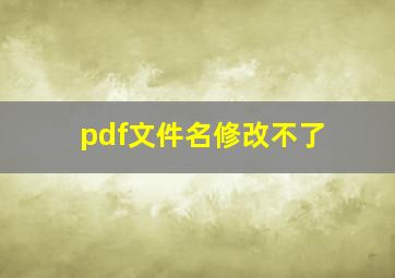 pdf文件名修改不了