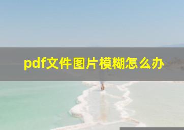 pdf文件图片模糊怎么办