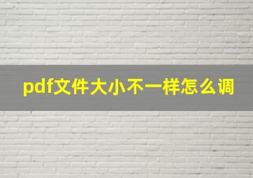 pdf文件大小不一样怎么调