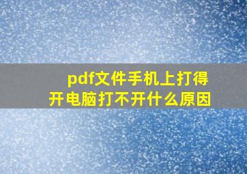 pdf文件手机上打得开电脑打不开什么原因