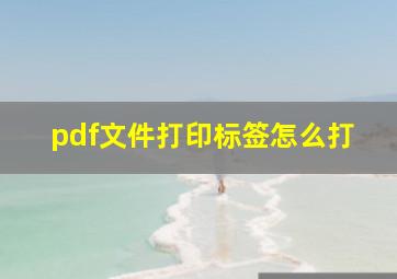 pdf文件打印标签怎么打