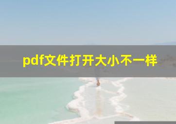 pdf文件打开大小不一样