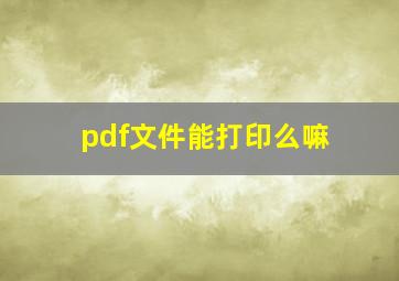 pdf文件能打印么嘛