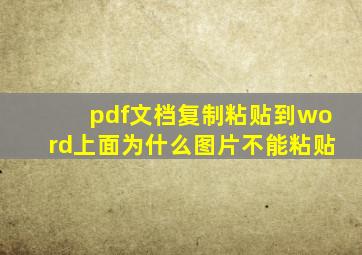 pdf文档复制粘贴到word上面为什么图片不能粘贴