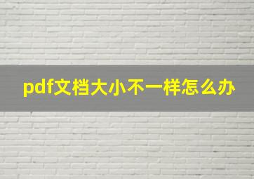 pdf文档大小不一样怎么办