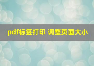 pdf标签打印 调整页面大小