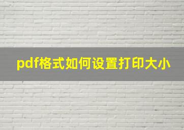 pdf格式如何设置打印大小