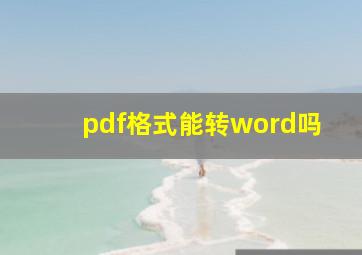 pdf格式能转word吗