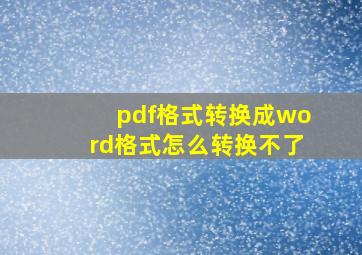 pdf格式转换成word格式怎么转换不了