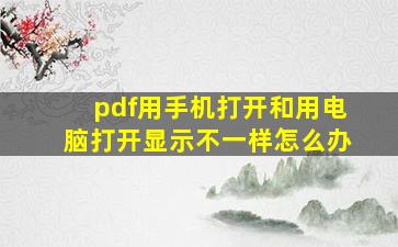 pdf用手机打开和用电脑打开显示不一样怎么办