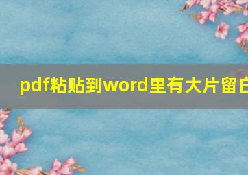 pdf粘贴到word里有大片留白