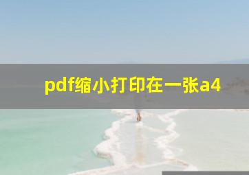 pdf缩小打印在一张a4