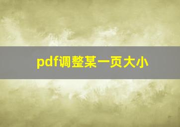 pdf调整某一页大小