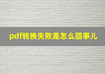 pdf转换失败是怎么回事儿