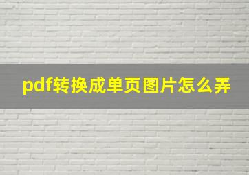 pdf转换成单页图片怎么弄