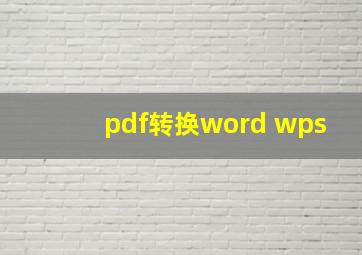 pdf转换word wps