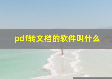 pdf转文档的软件叫什么