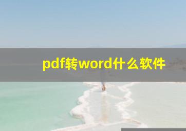 pdf转word什么软件