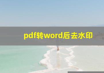 pdf转word后去水印