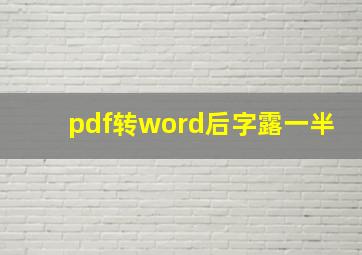 pdf转word后字露一半