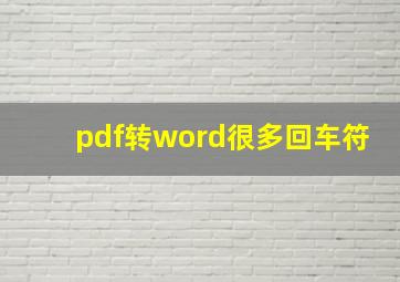 pdf转word很多回车符