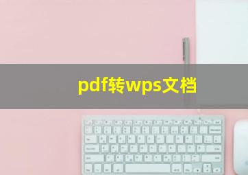 pdf转wps文档