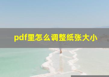 pdf里怎么调整纸张大小