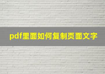 pdf里面如何复制页面文字