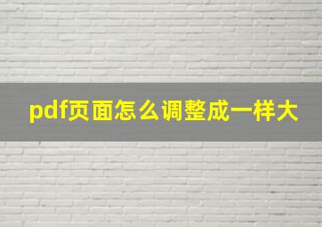 pdf页面怎么调整成一样大