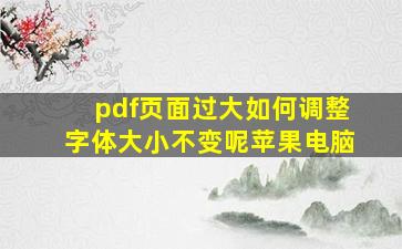 pdf页面过大如何调整字体大小不变呢苹果电脑