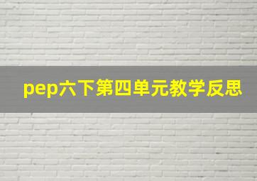 pep六下第四单元教学反思