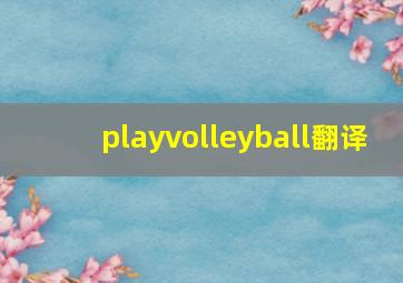 playvolleyball翻译