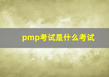 pmp考试是什么考试