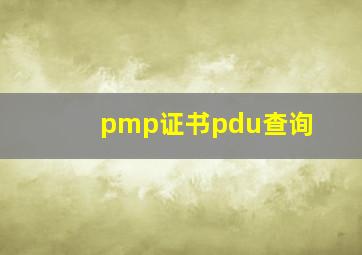 pmp证书pdu查询