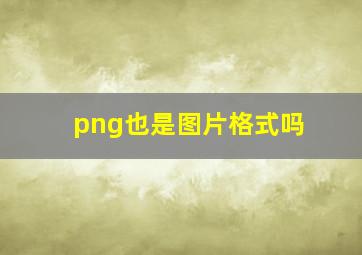 png也是图片格式吗