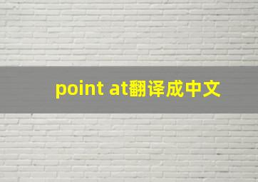 point at翻译成中文