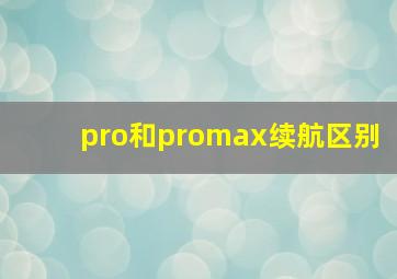 pro和promax续航区别