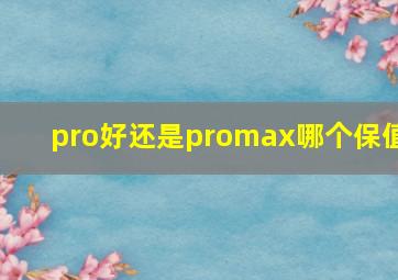 pro好还是promax哪个保值