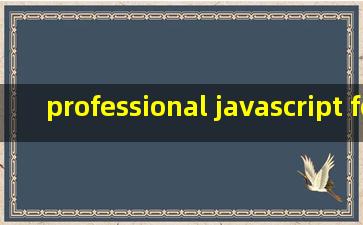 professional javascript for web developers