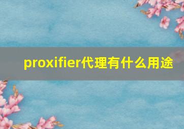 proxifier代理有什么用途